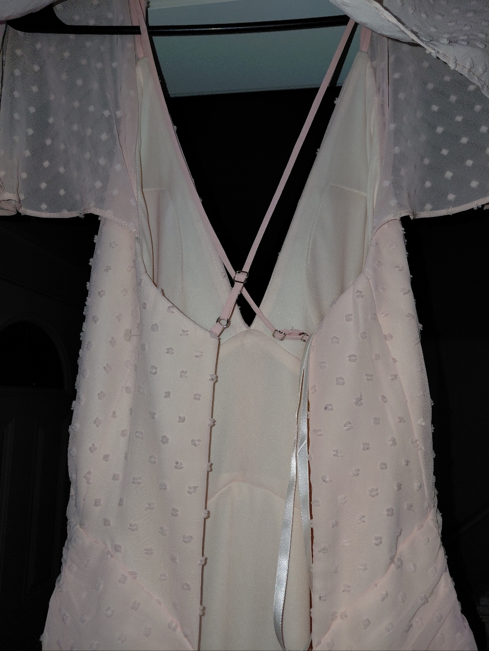 Katie May Blush Pink Swiss Dot Open Back Maxi Dress - Picture 14 of 16